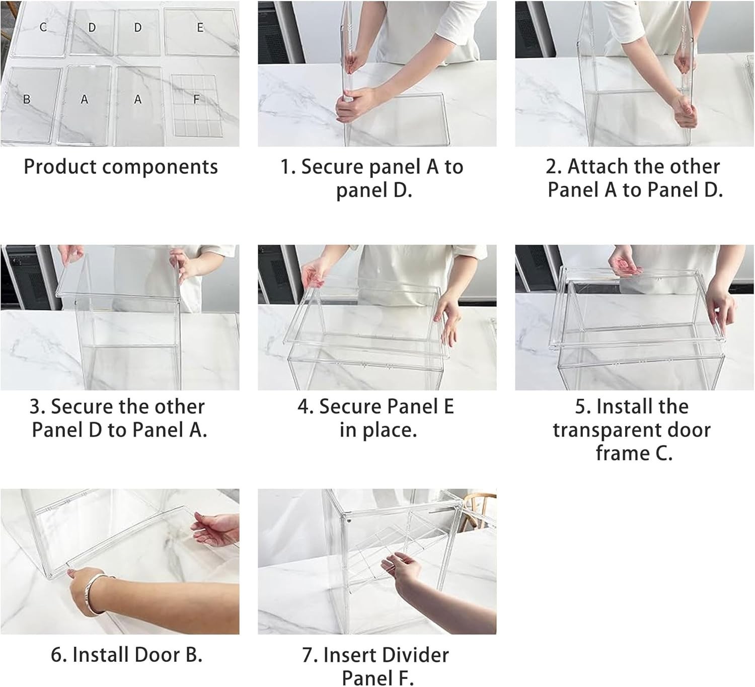 Clear Acrylic Display Case for Figures, 4 Layer Adjustable Acrylic Boxes for Dis