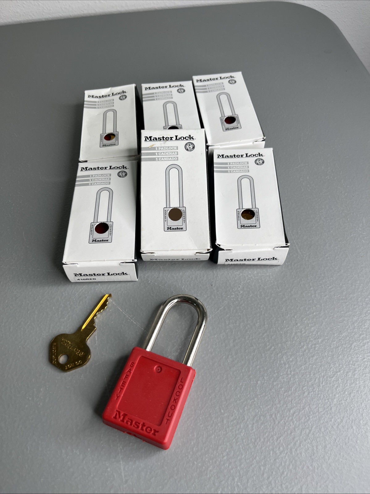 Master Lock 410RED Lockout Padlocks & Keys - Lot Of 6 - New!