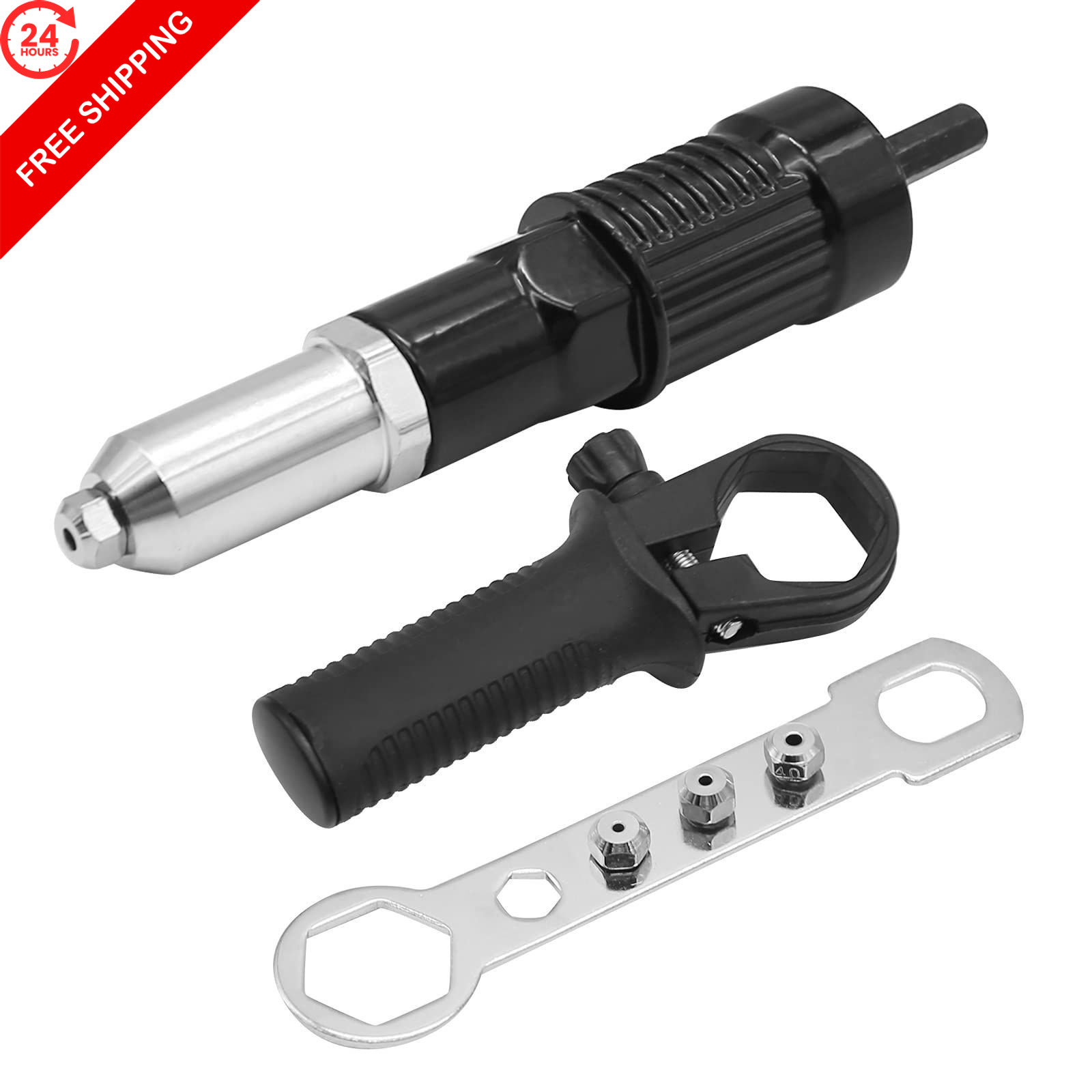 Vkinman Pop Rivet Gun Adapter Kit, Professional normal, Black