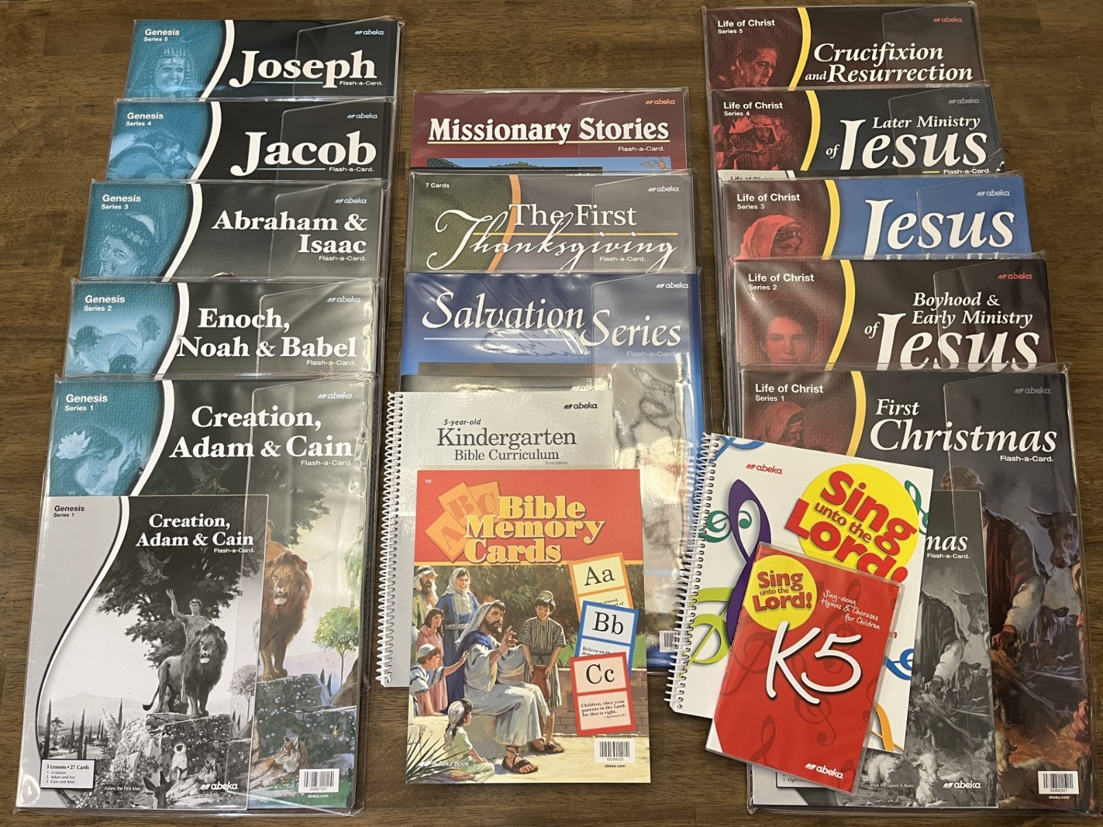 Abeka K5 Bible Kit Flash-A-Card Lesson Guides- Salvation Genesis Life of Christ