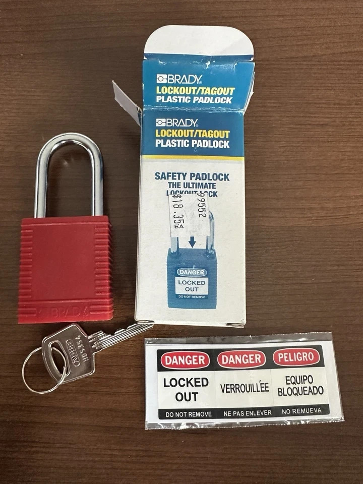 1 Brady Nylon Padlock Steel Shakle1-1/2"! Item # Y773144! Brand NEW!