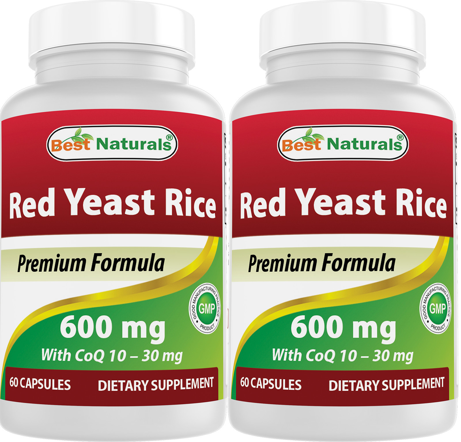 2 Pack Best Naturals Red Yeast Rice with COQ10 60 Capsules