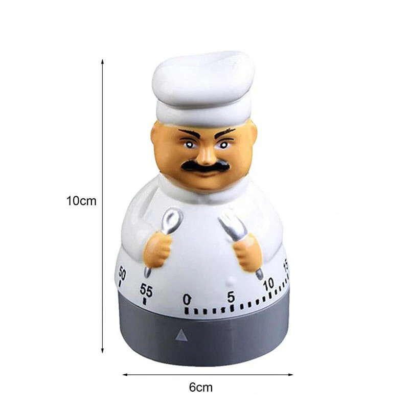 Cartoon Chef Mechanical Kitchen Timer - New