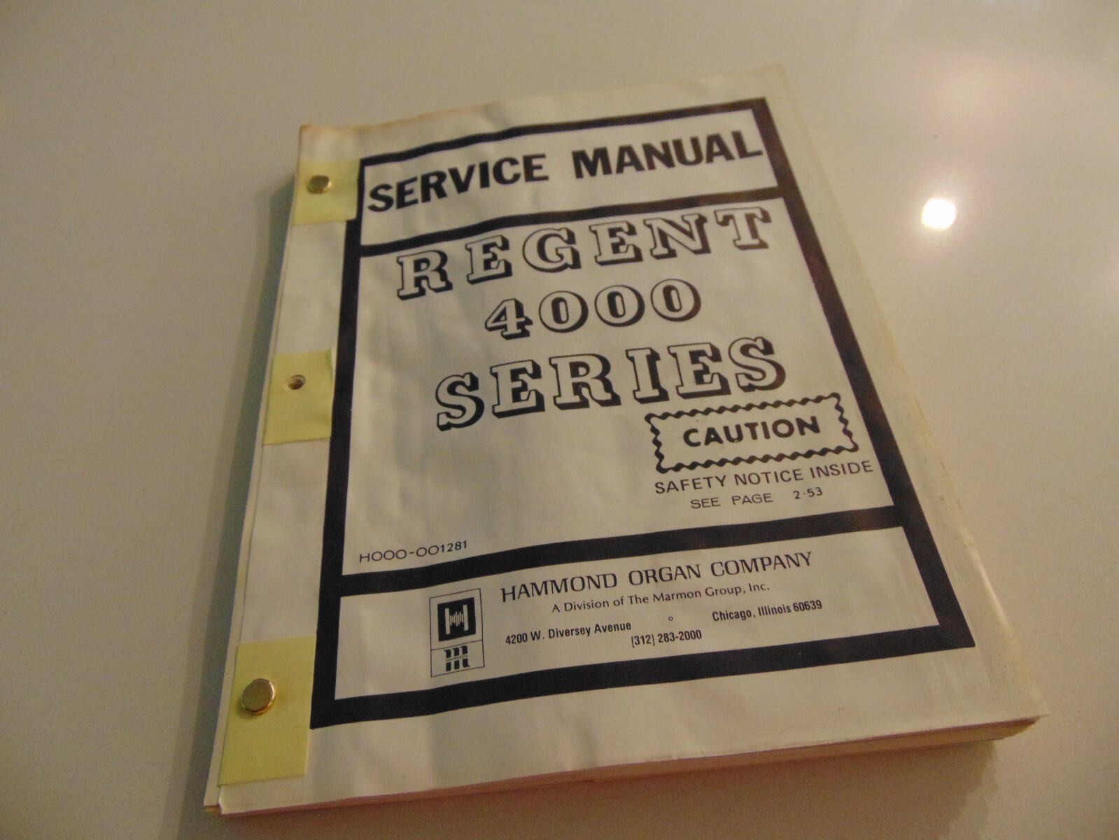 Hammond Organ Regent 4000 Series 4100 Service Repair Shop Manual Schematics
