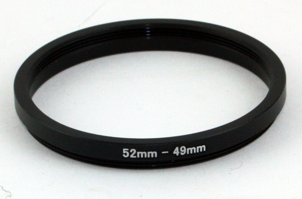Step-Down Ring - 52mm to 49mm - For Filters Lens Hoods & More - 52-49mm