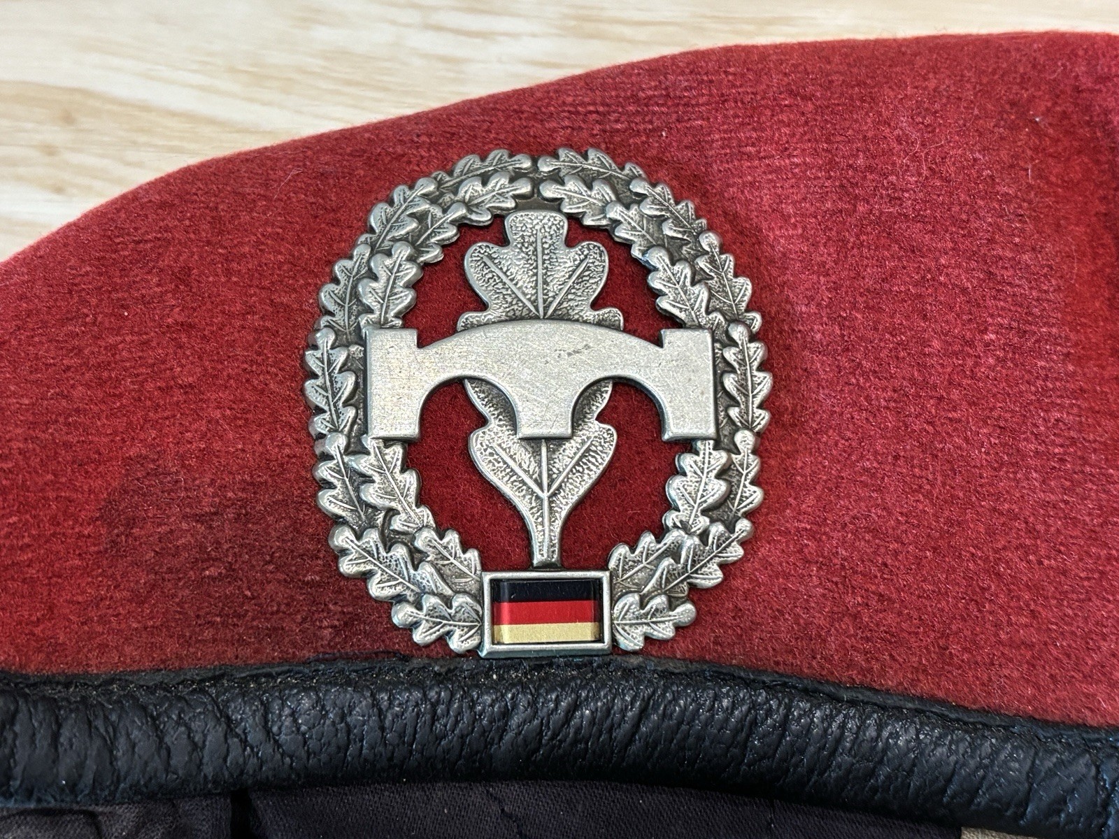 Bundeswehr BERET Pioneer Engineer West German Army w/ Insignia Sz 59 BADGE BW