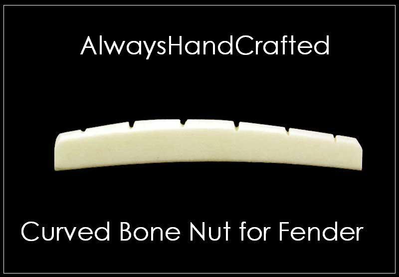 AlwaysHandCrafted BONE NUT for FENDER Guitar - 41mm / 1 5/8" - CURVED Bottom