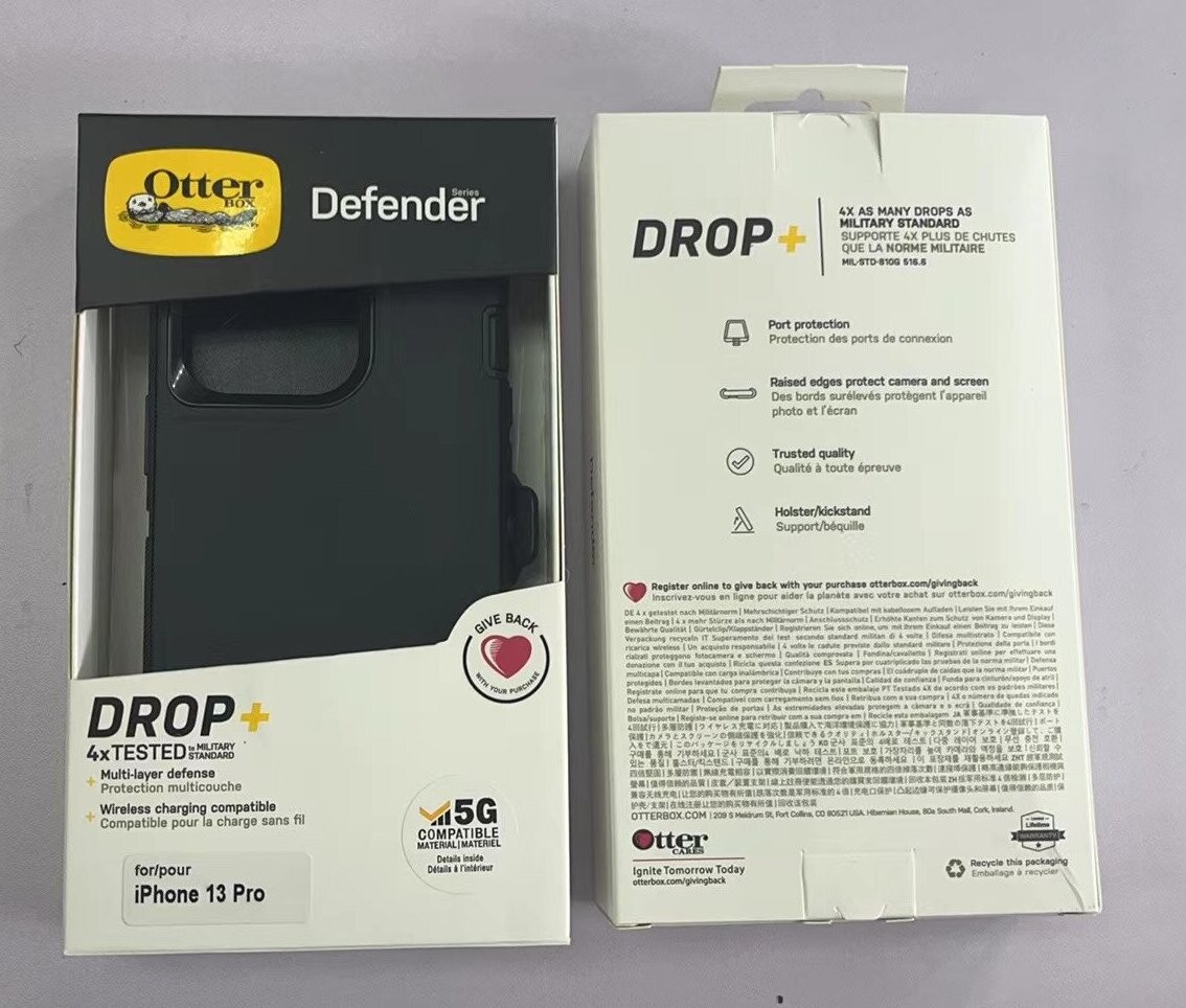New OtterBox Defender Series Case & Holster for iPhone 13 Pro (6.1") Only Black