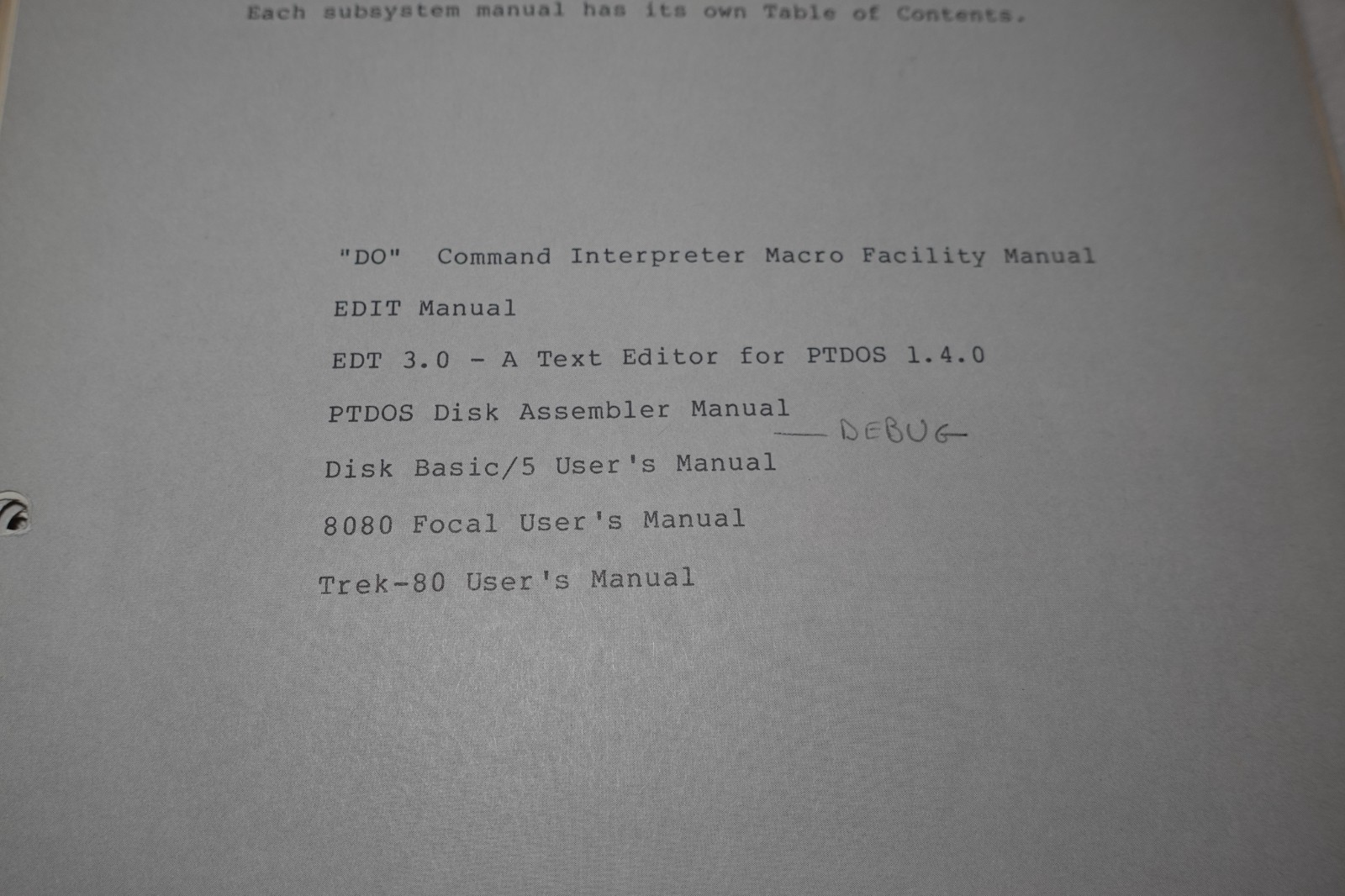 PTDOS 1.4 Processor Technology Disk Operating System 1977 Original User's Guide
