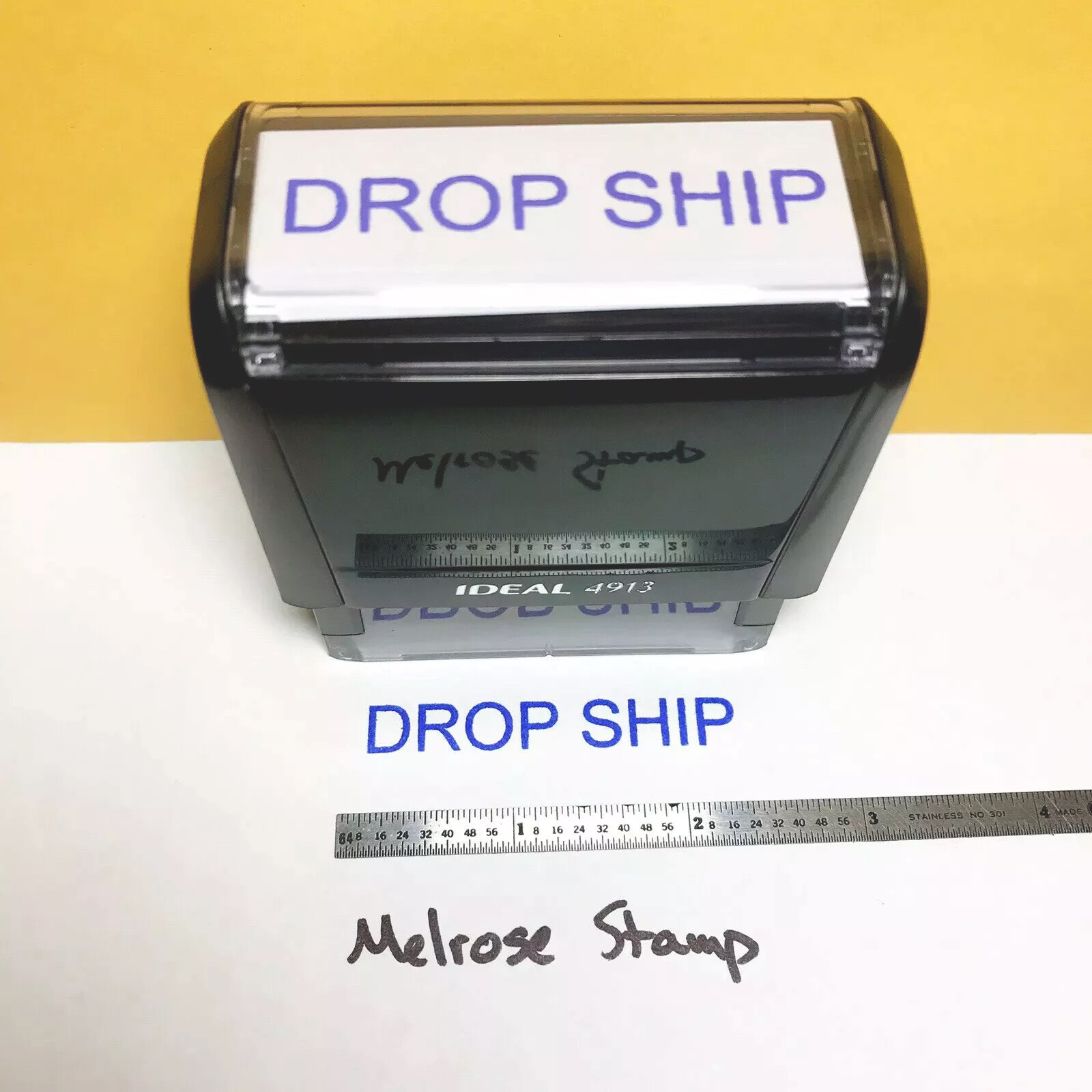 Drop Ship Rubber Stamp Blue Ink Self Inking Ideal 4913
