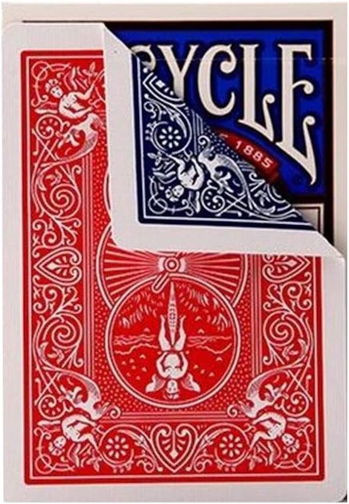 Double Back RED on BLUE Bicycle Deck Magic Playing Cards Gaff Trick Full Deck