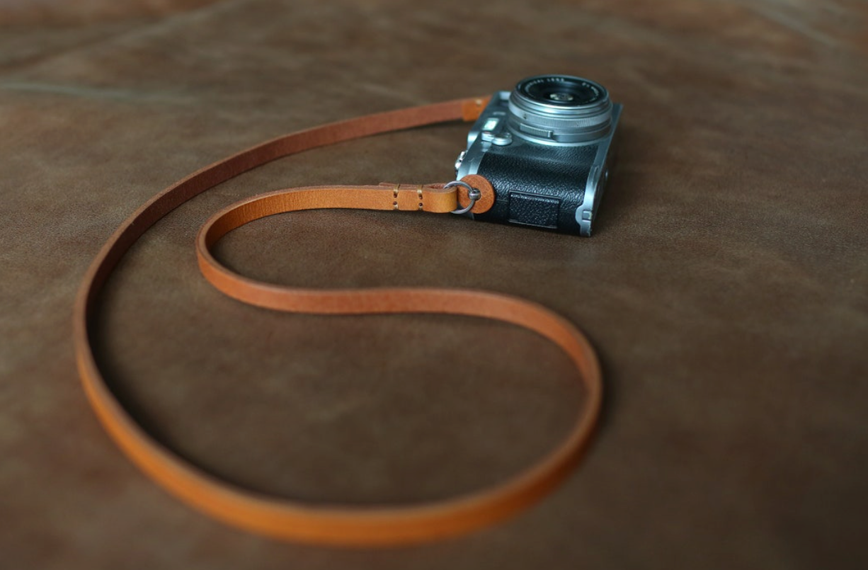 10mm thick brown leather handmade camera neck shoulder strap | windmup