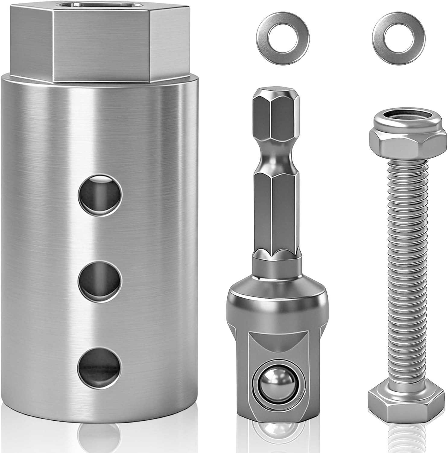 Trailer Jack Drill Adapter Kit, Fits 1-Inch Jack Drive Shafts, 2-In-1 Design