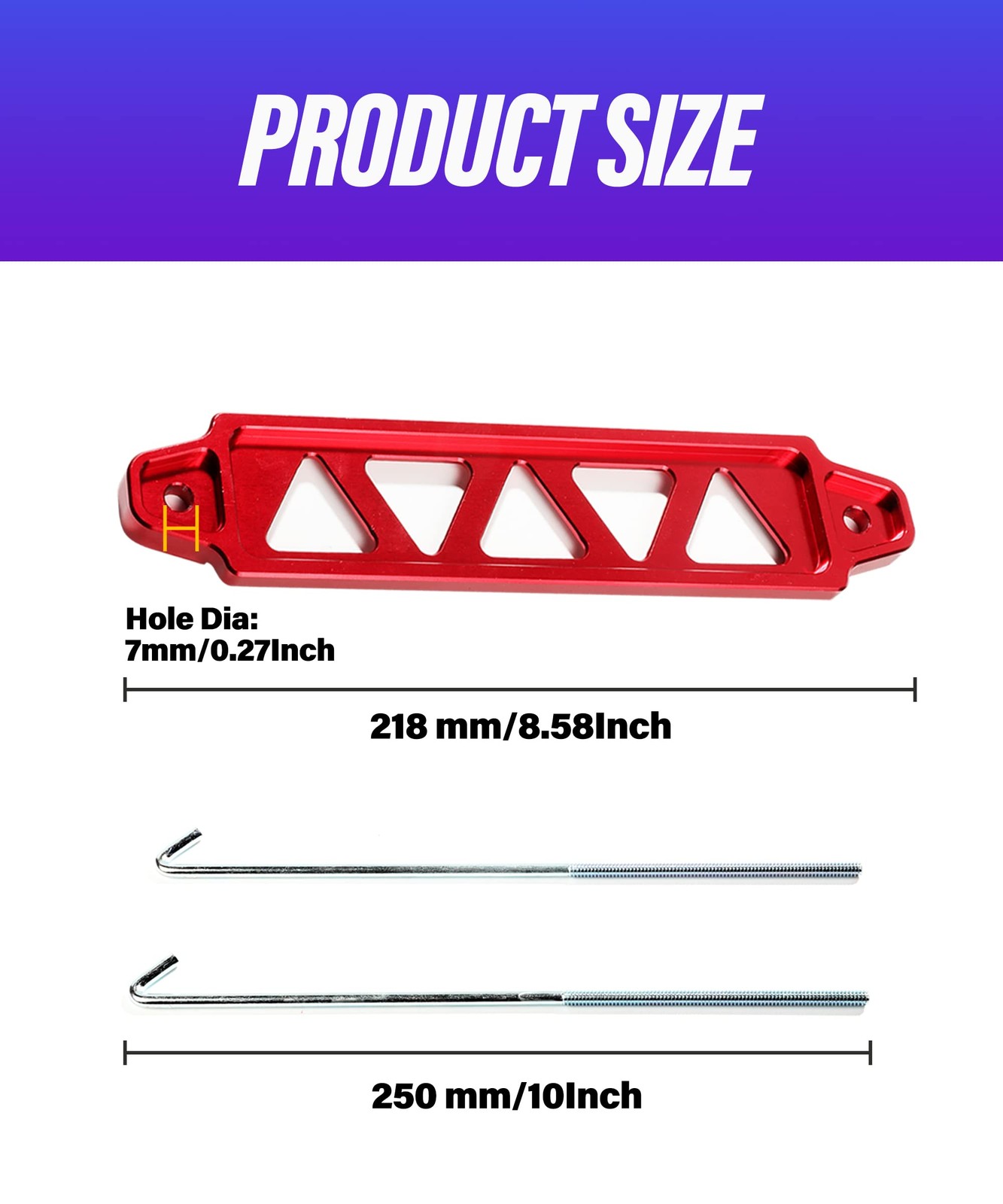Battery Hold Down Bracket, Universal Crossbar Car Battery Holder Kit with 10i...