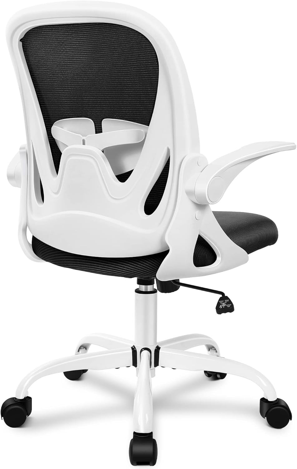 Elite Ergonomic Computer Chair - Adjustable Lumbar Support, Swivel Base, White
