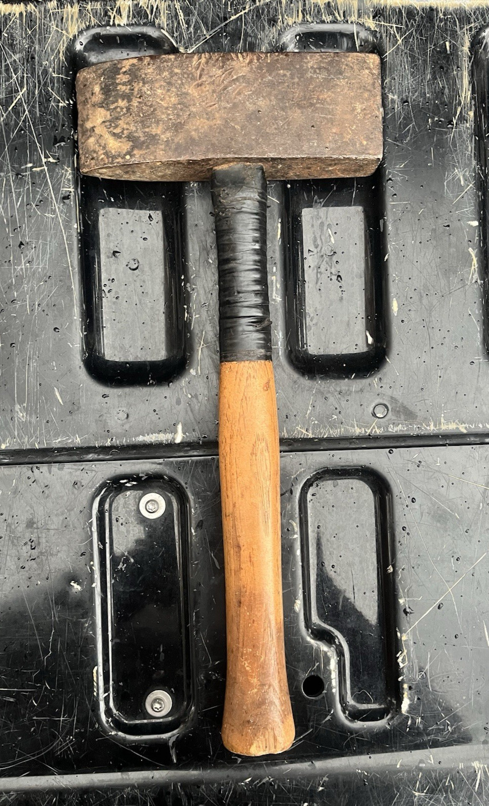 Vintage ATHA Straight Peen Hammer 5 lb Top Stamps Horseshoe A 1895–1915 w Handle