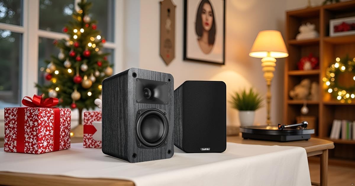 Passive Bookshelf Speakers, 2-Way 3.5" Woofer Black