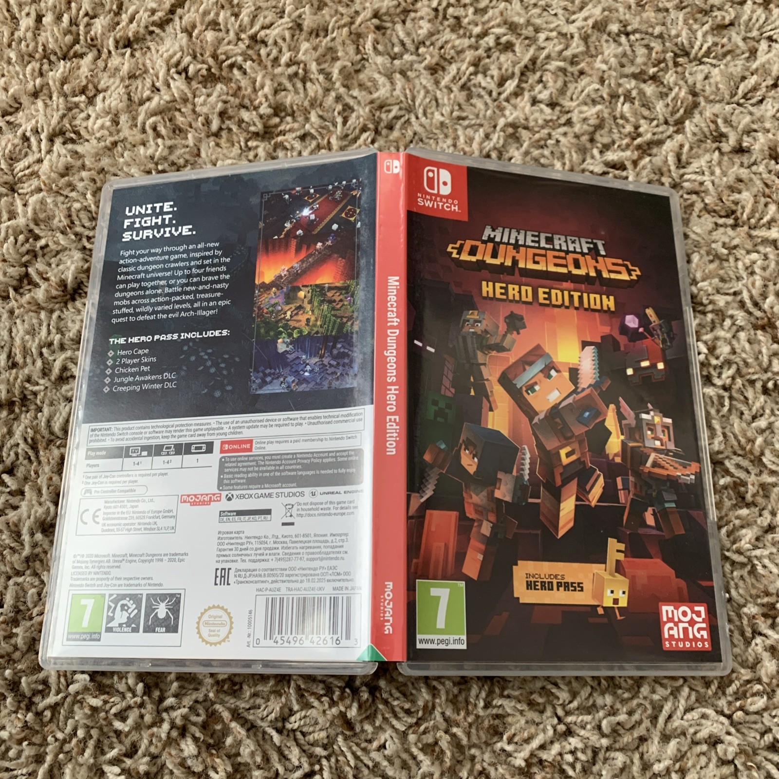 Empty Replacement Case ONLY! REGION FREE Minecraft Dungeons Hero Edition Switch