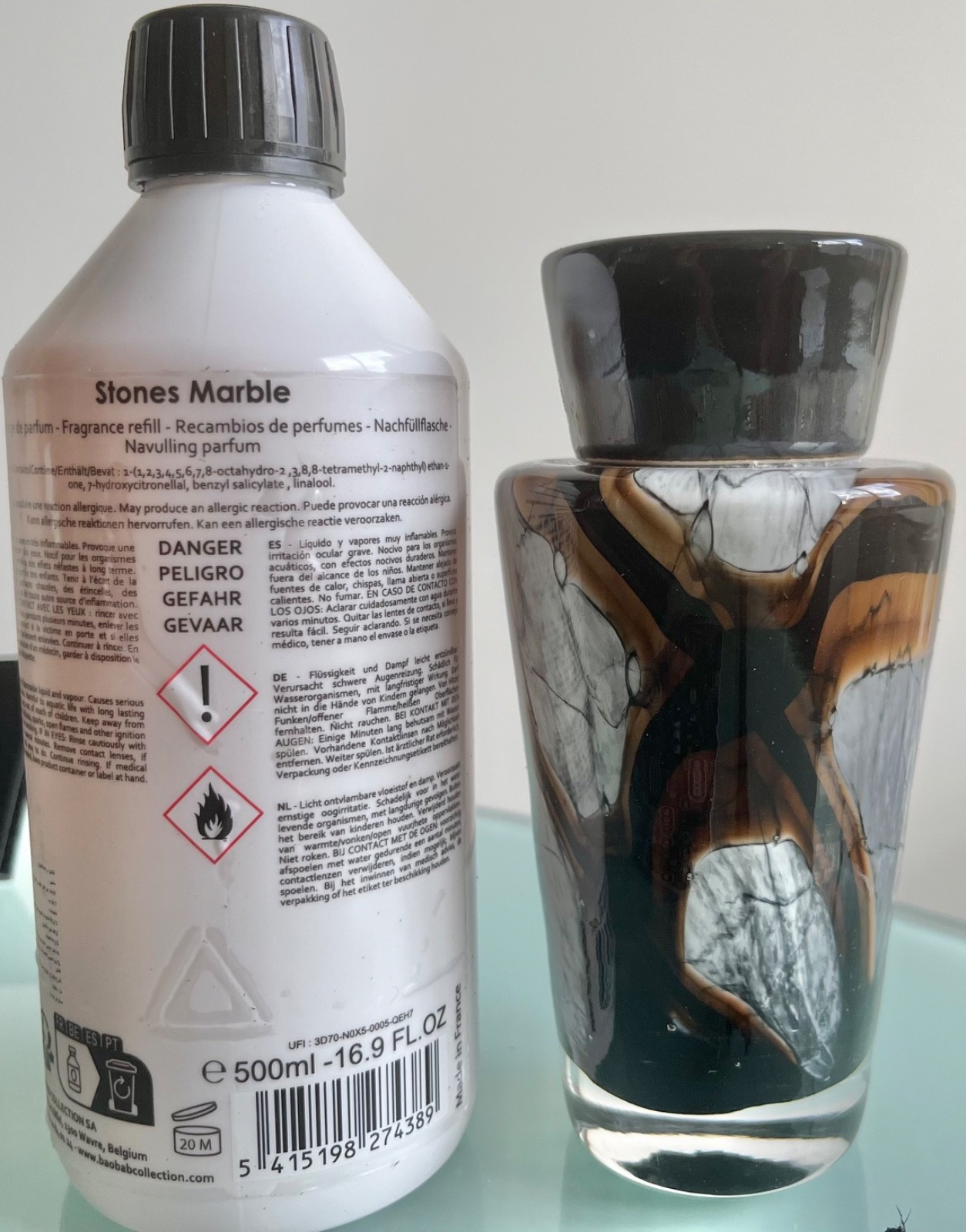 NIB BAOBAB MINI TOTEM StonesMarble UltraLuxeBelgian Perfume Diffuser16.9oz/500ml