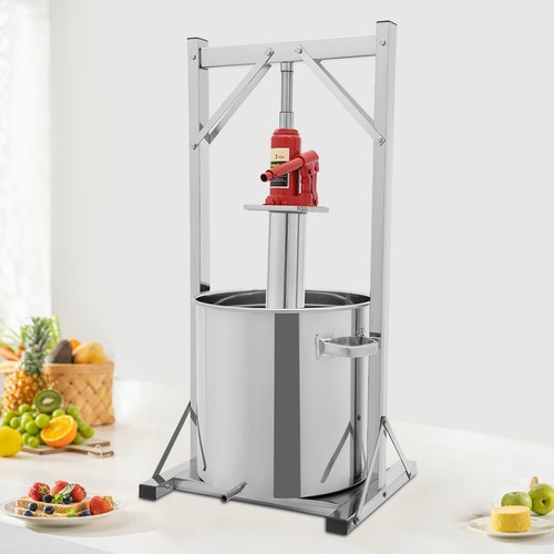 36L Stainless Steel Fruit Wine Press Freestanding Hydraulic Jack Press Extractor
