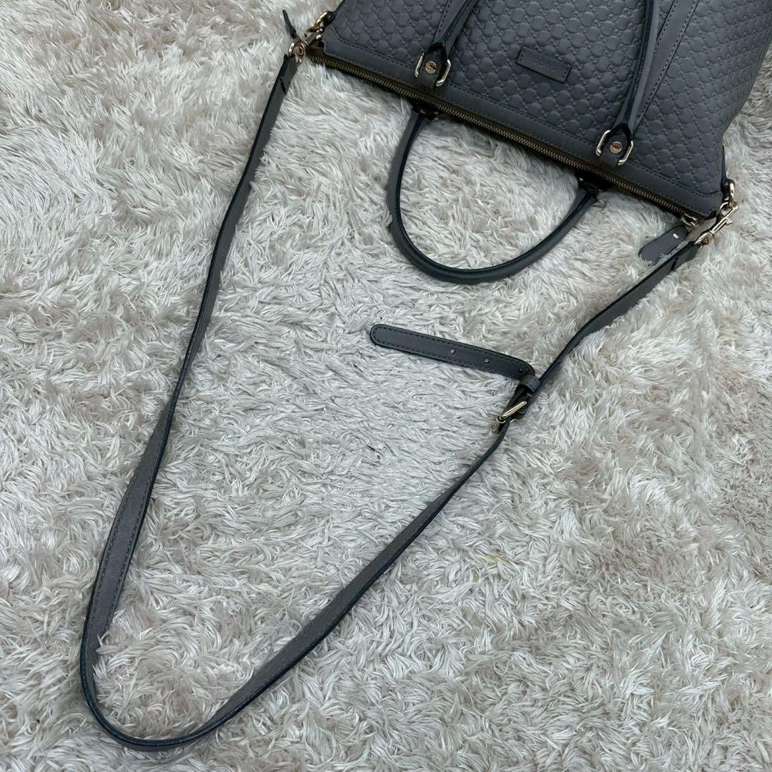 Item GUCCI 2way Tote Bag Shoulder Microshima Gray