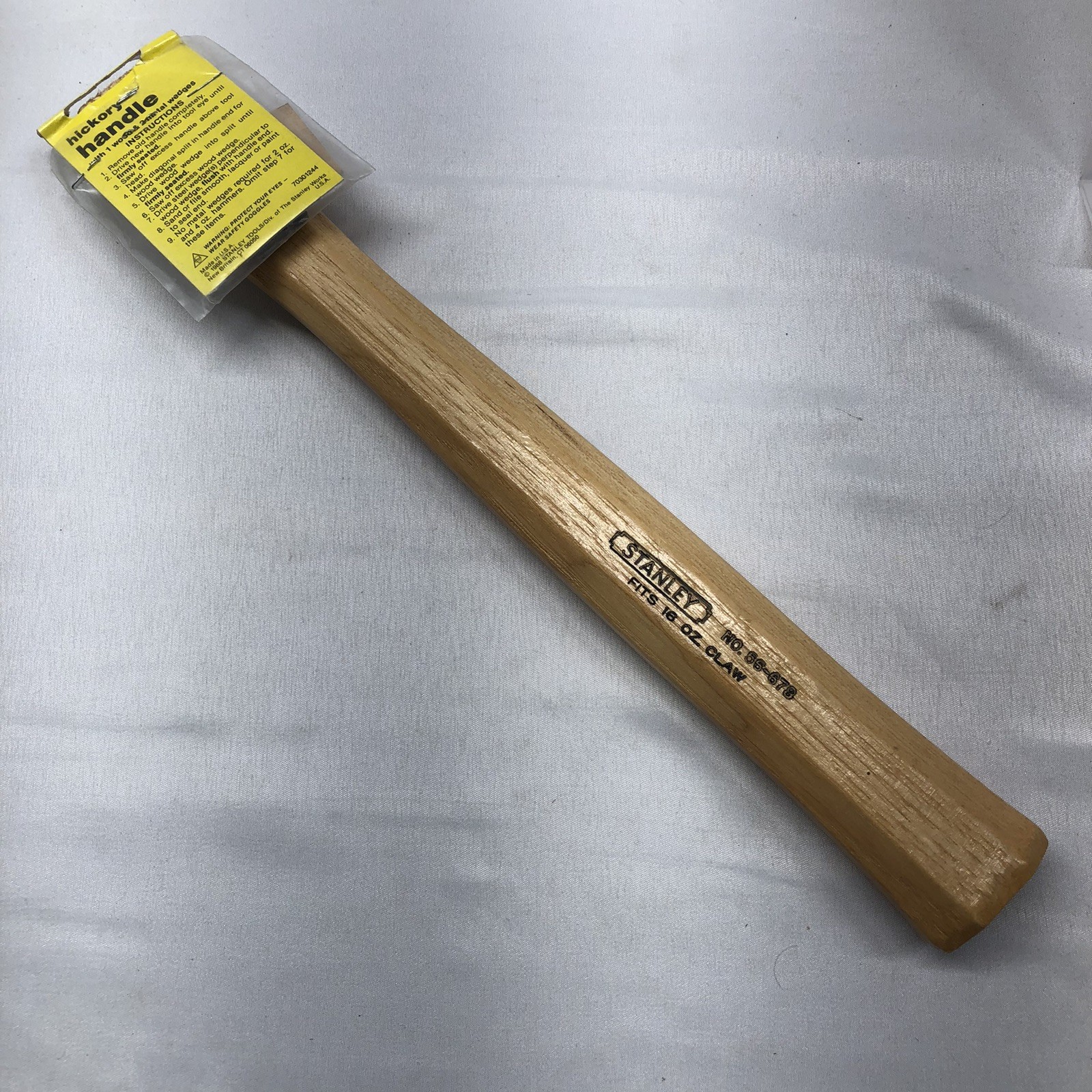 Stanley Hickory Fits 16 oz Claw Hammer Handle Tool Replacement No.56-678 Vintage