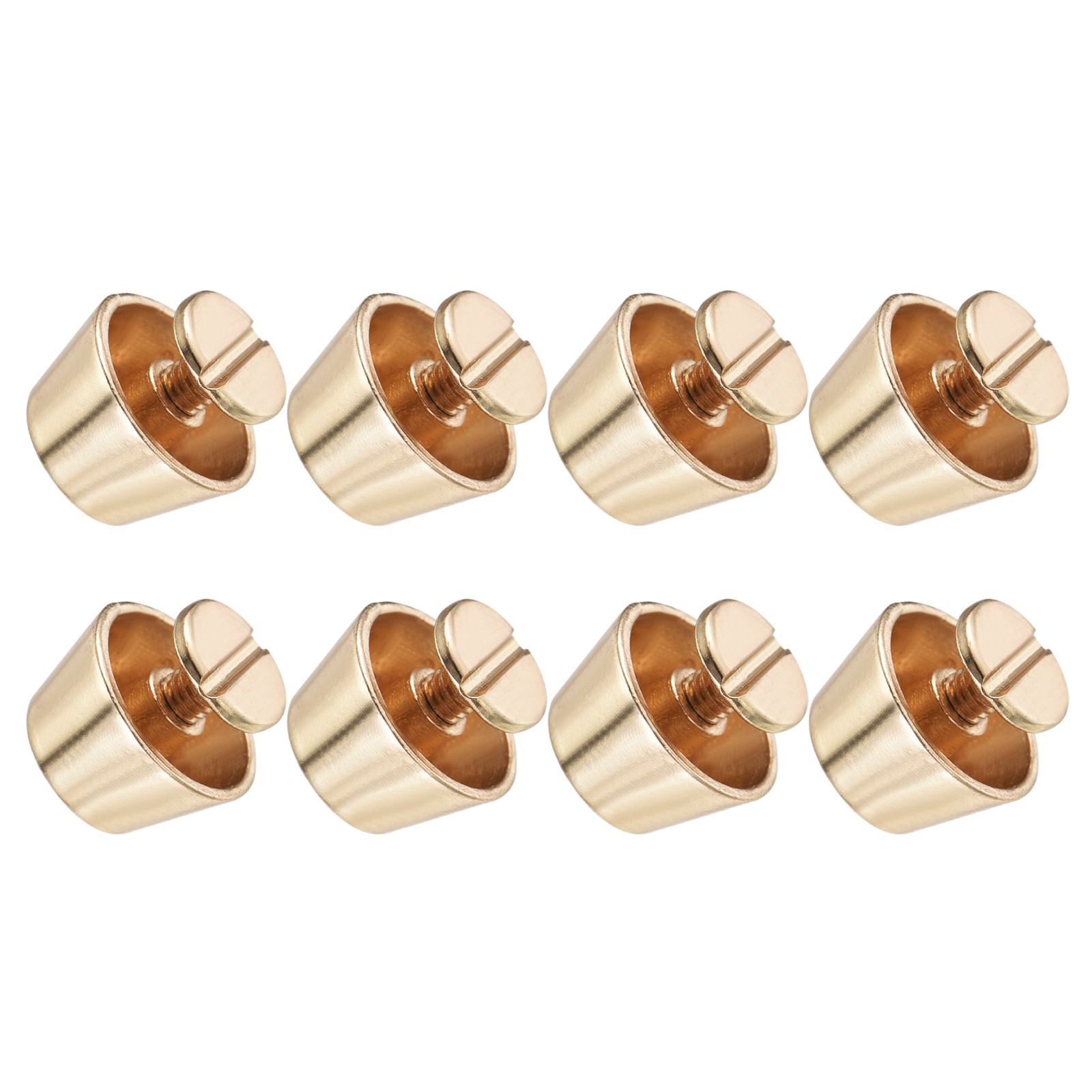 Screw Back Stud Spike (12x7mm) 8pcs, Flat Head Stud Rivets Gold Tone
