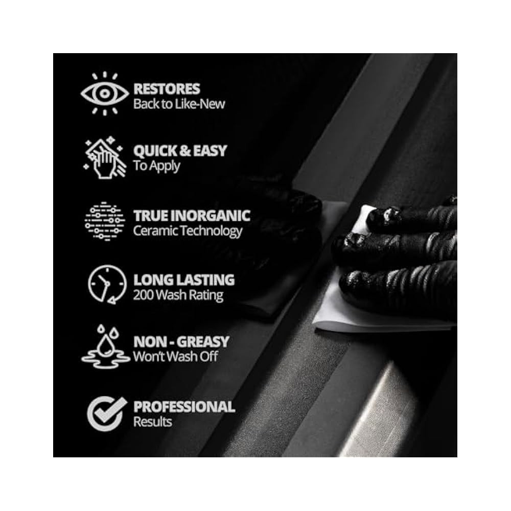 Ceramic Trim Coat Kit - Restores Plastic Trim, Lasts 200+ Washes