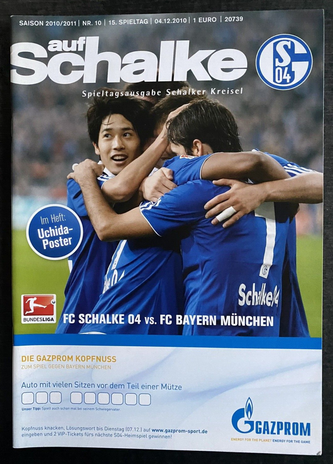BL 2010/2011 FC Schalke 04 - FC Bayern Munich, 04.10.2010 Poster Atsuto Uchida
