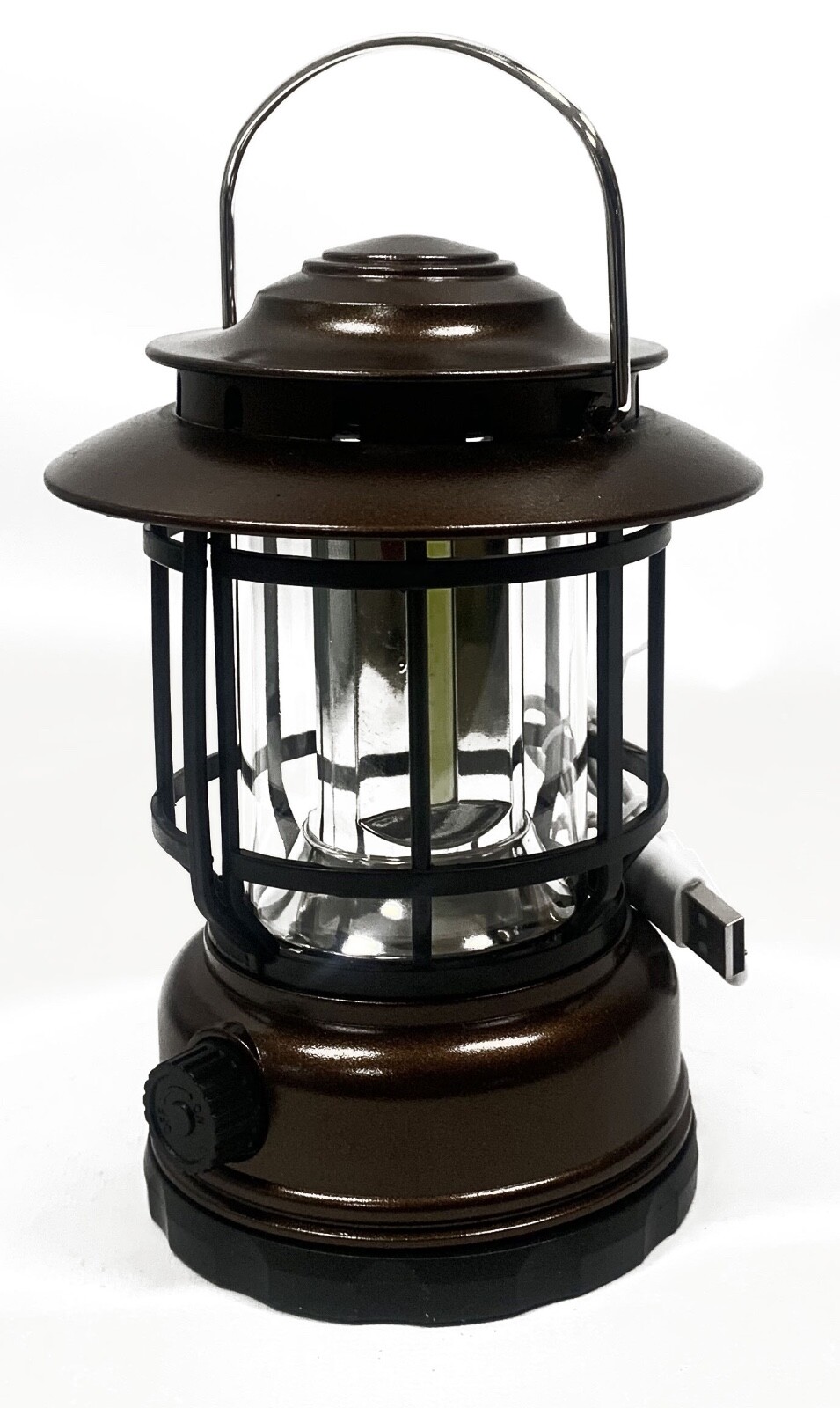 350 Lumen Rechargeable Lantern, Dimmable, Height: 6-1/2", With Folding Handles,