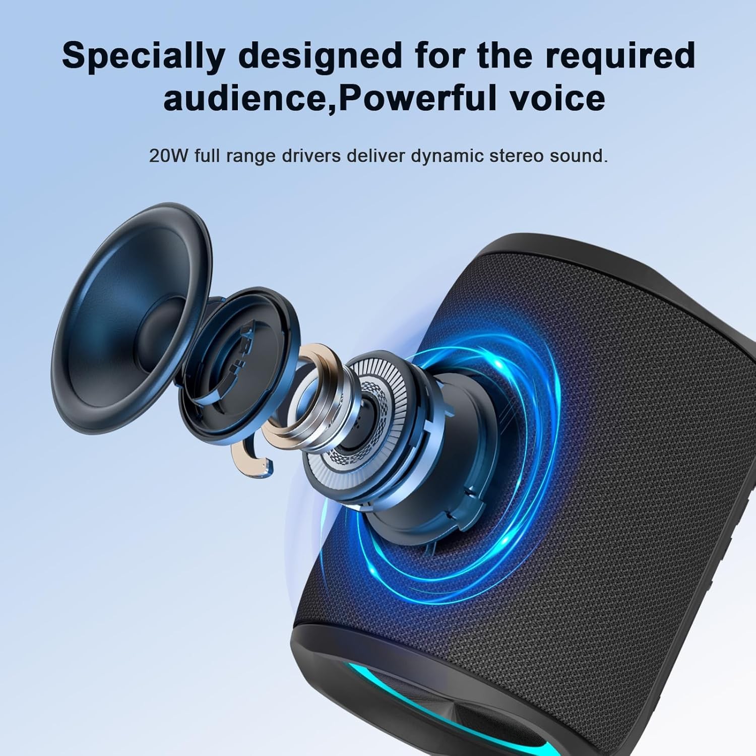 Speaker, Portable Wireless Speaker Waterproof IPX5 Bluetooth 5.3 Speaker