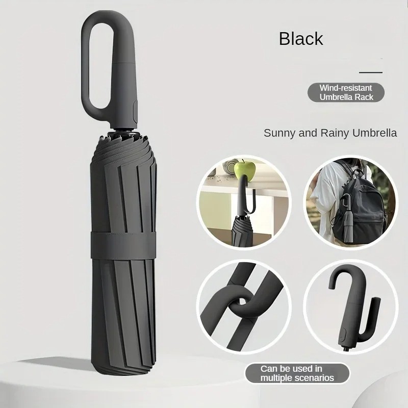 Men & Women Windproof Automatic Folding Umbrella 20-Rib Compact UV Sun Rain new