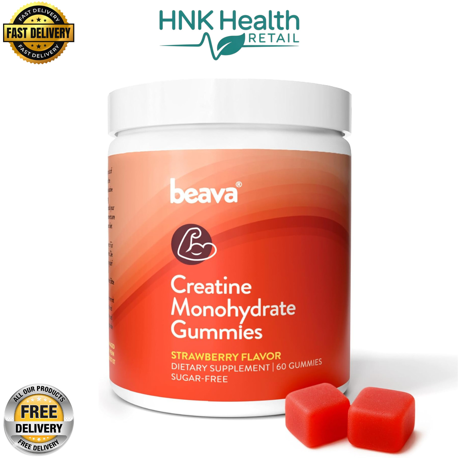 Beava Creatine Monohydrate Gummies – Vegan Creatine Chews | 30 Servings