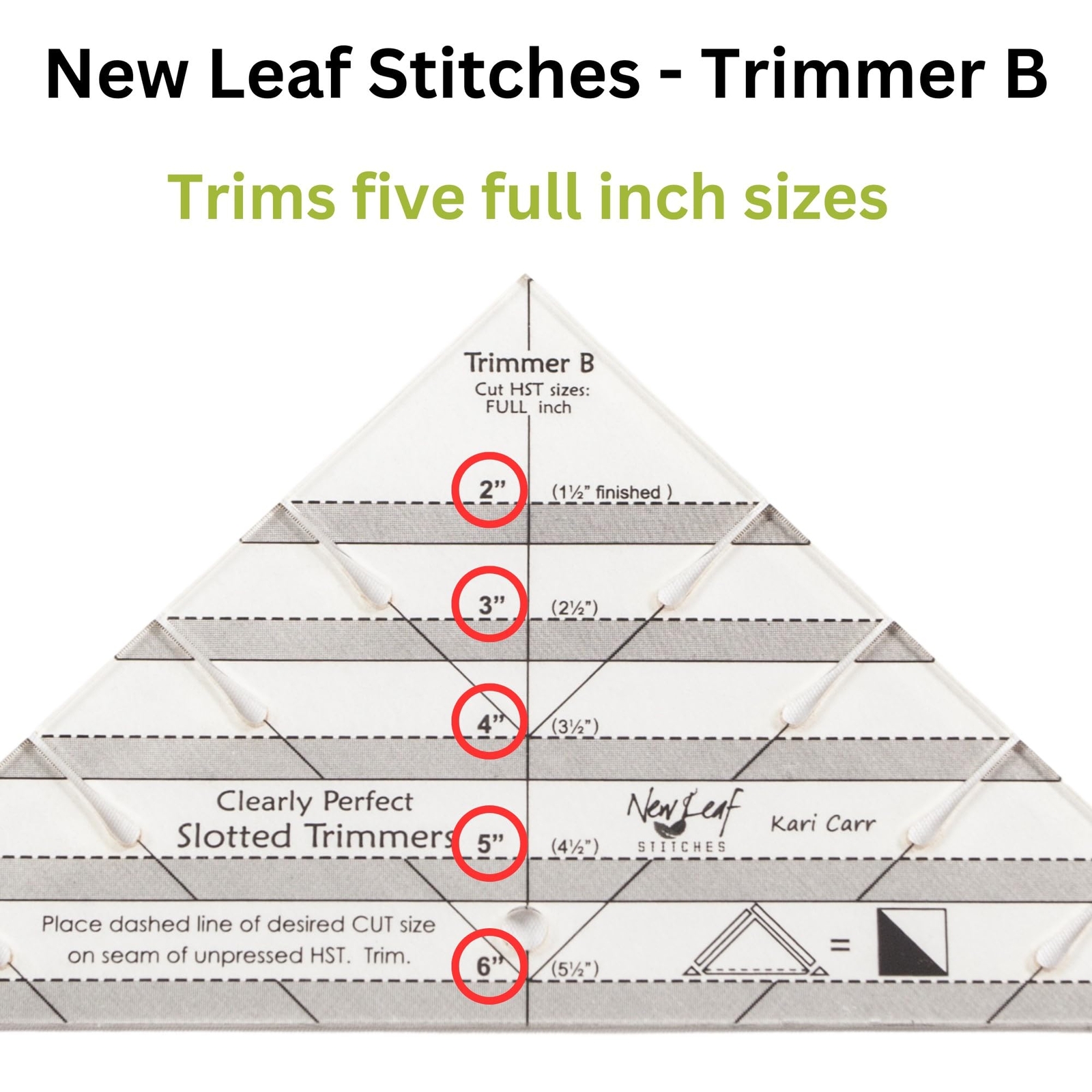 Slotted Trimmer Acrylic Template Ruler Half-Square Triangles Strip Piecing