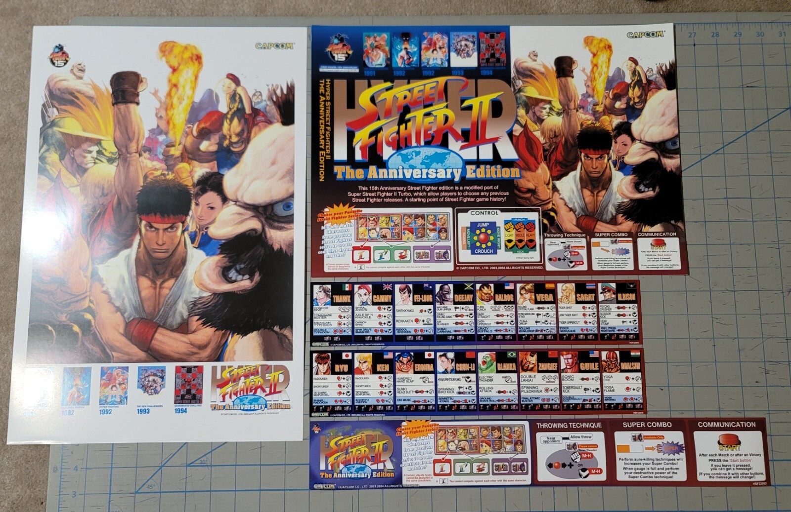 (Card) Capcom Hyper Street Fighter II 2 Marquee Art set for Sega New Astro City