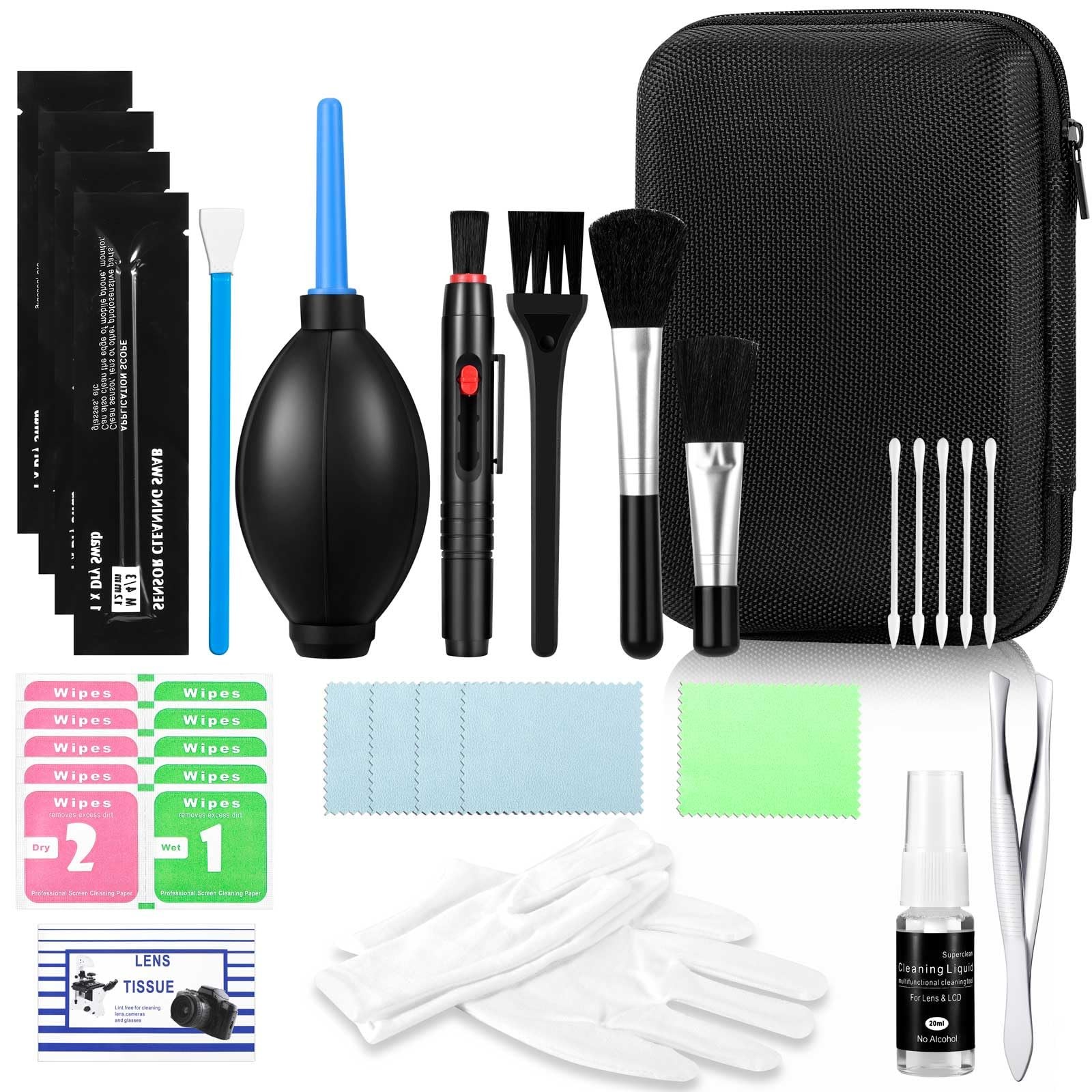 Camera Lens Cleaning kit，Camera Accessories，Camera Sensor and black
