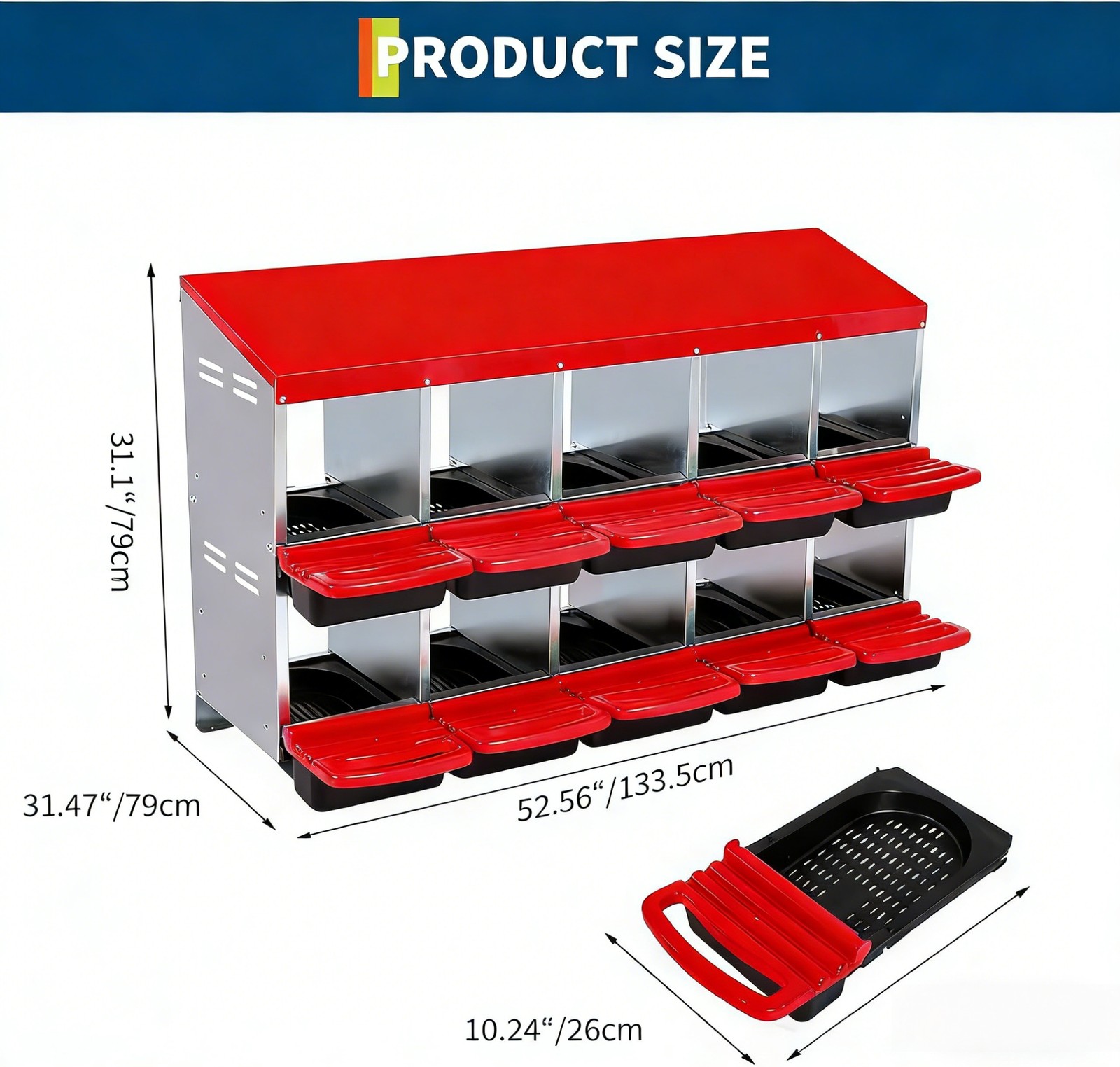 Chicken Nesting Boxes 10 Compartment Metal Chicken Nesting Box Roll Away Design