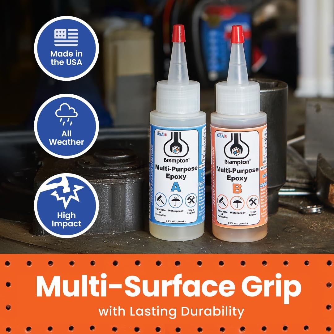 Brampton Multi-Purpose Epoxy, Quick 30-Minute Set, Waterproof 2-Part Epoxy Gl...