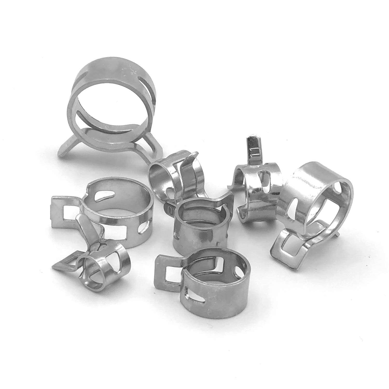 ISPINNER 80pcs Spring Band Type Hose Clamp - 80pcs, Silver