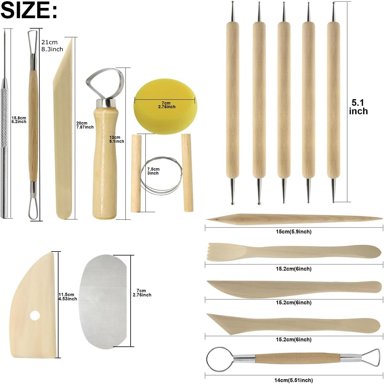 Clay Sculpting Tools Set 32pcs Pottery Carving Modeling Kit Professional