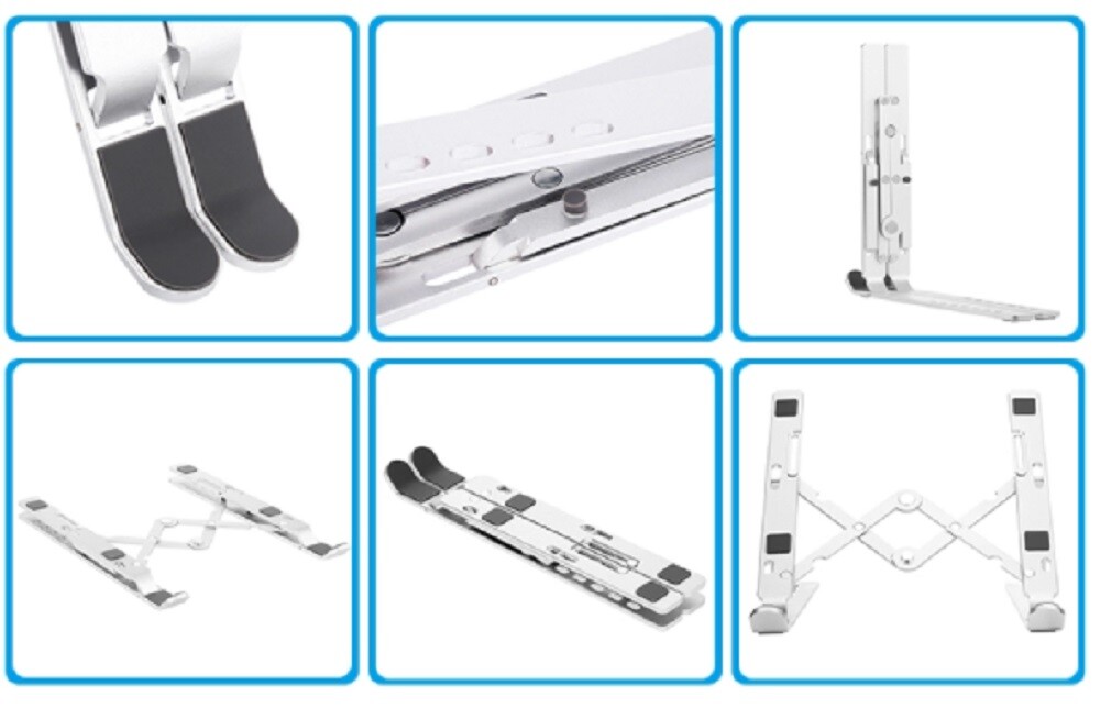 Adjustable Aluminum Laptop Stand - Portable Desk Riser, Ergonomic Laptop Holder