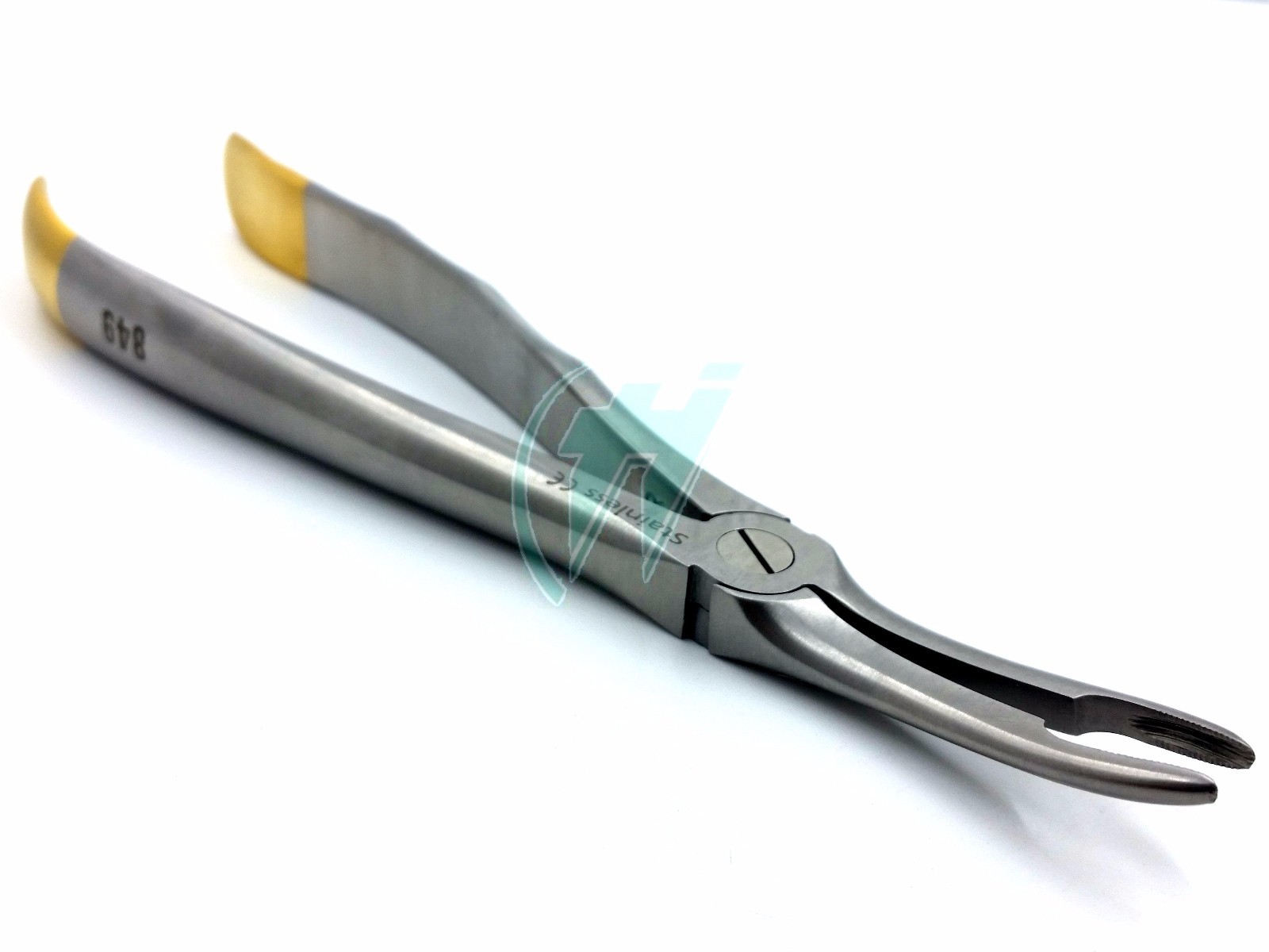 German Stainless Root Tip Dental Extracting Extraction Forceps Curved #44