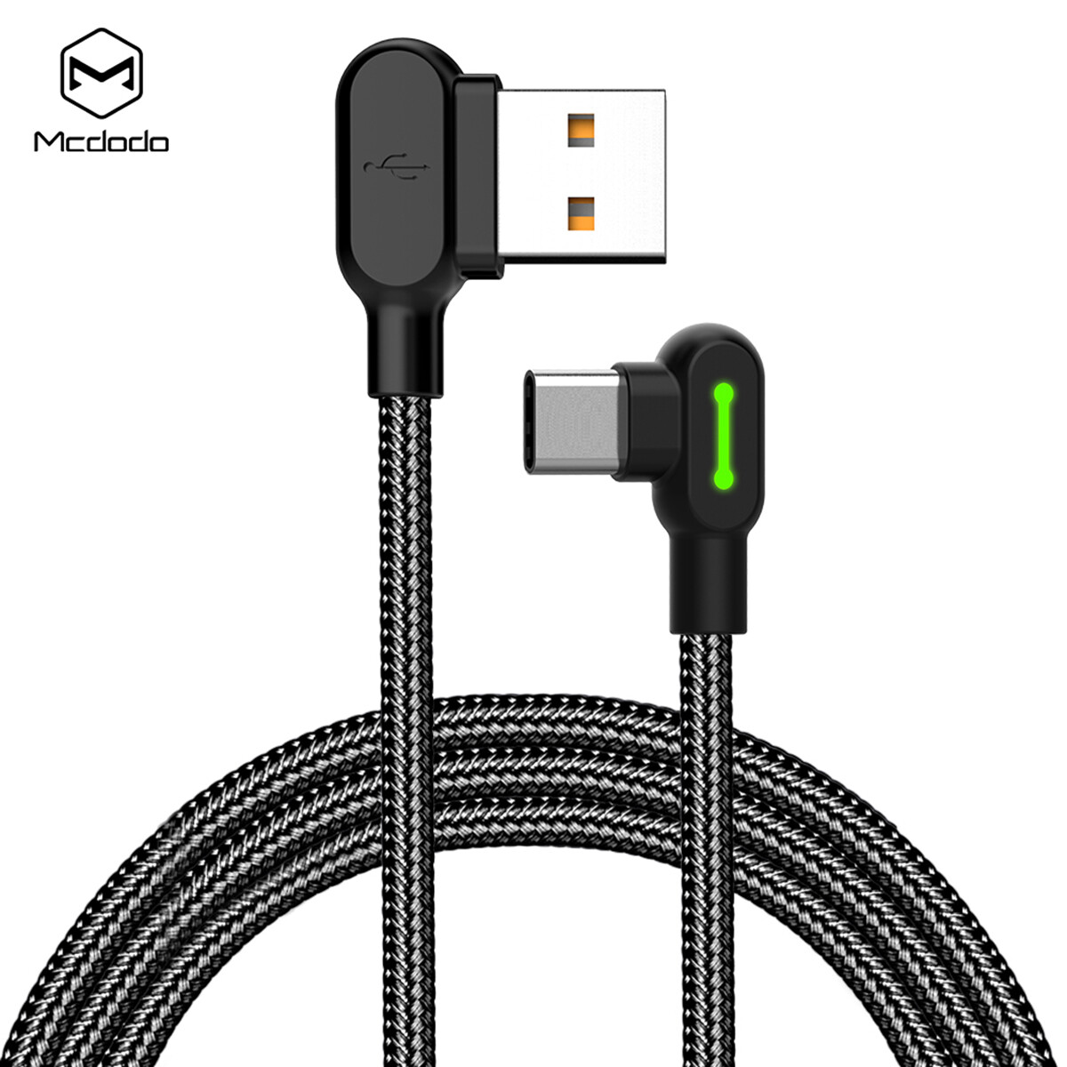 USB Type-C Fast Charger Right Angle USB-A to USB C Charging Cable Data SYNC Cord