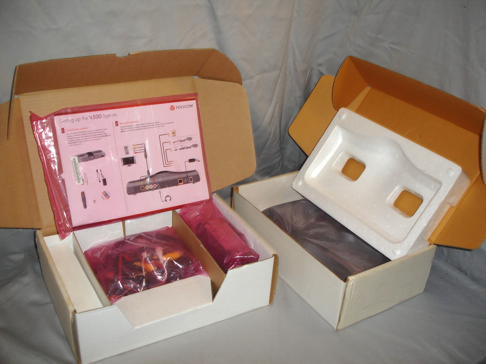 Polycom V500 Video Conferencing System Base Box (Open Box) & Accessories (Mixed)