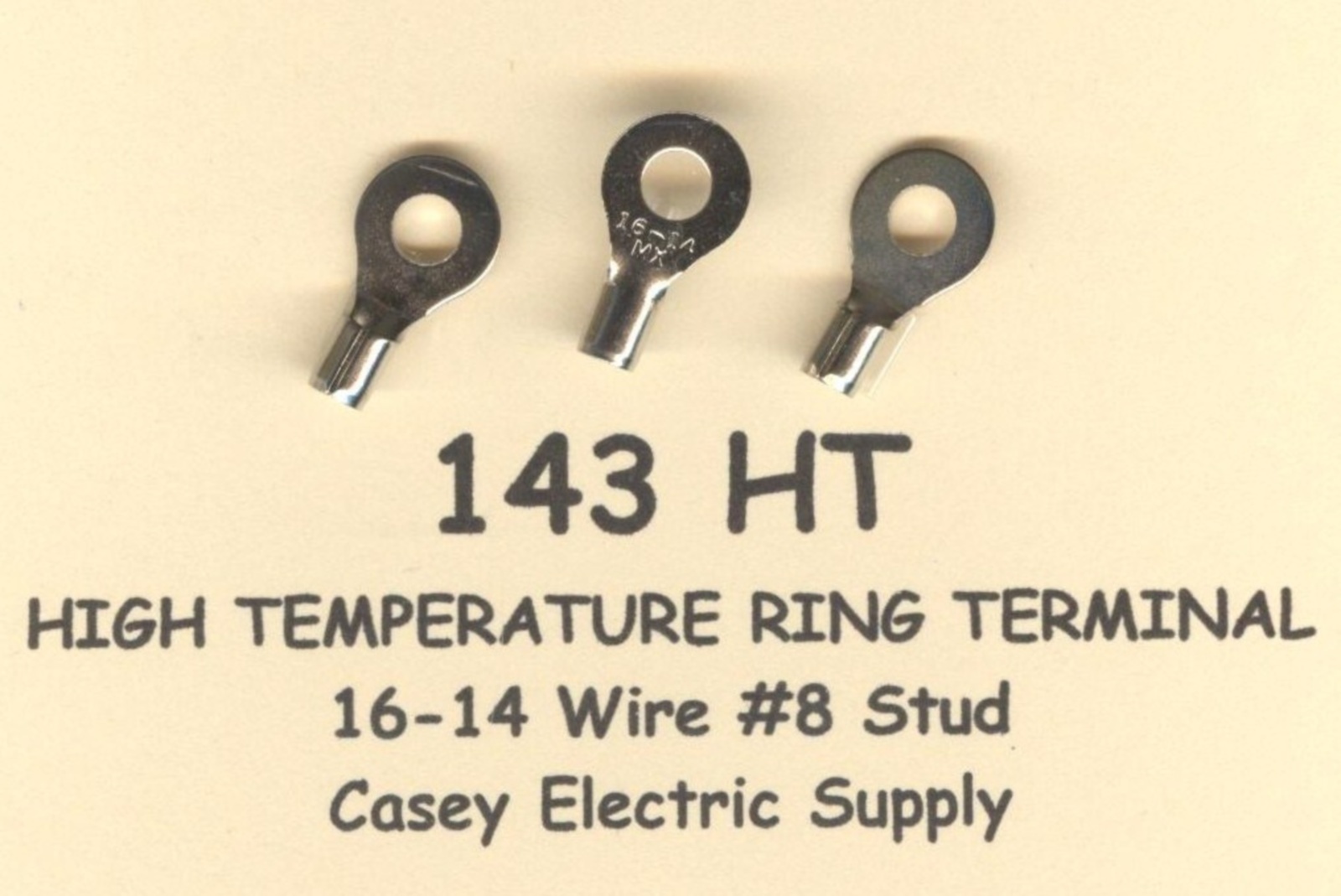 100 High Temperature RING Terminal Connector #16-14 Gauge Wire AWG #8 Stud 900°F