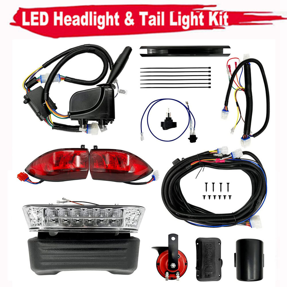 For Club Car Precedent Golf Cart LED Headlight & Tail Light Kit (GAS 2004-UP)