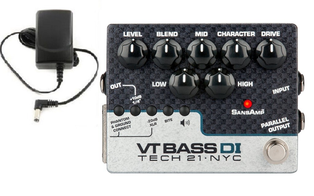 Tech 21 NYC SansAmp VT Bass DI Pre-amp Pedal Analog Direct Box ( POWER SUPPLY )