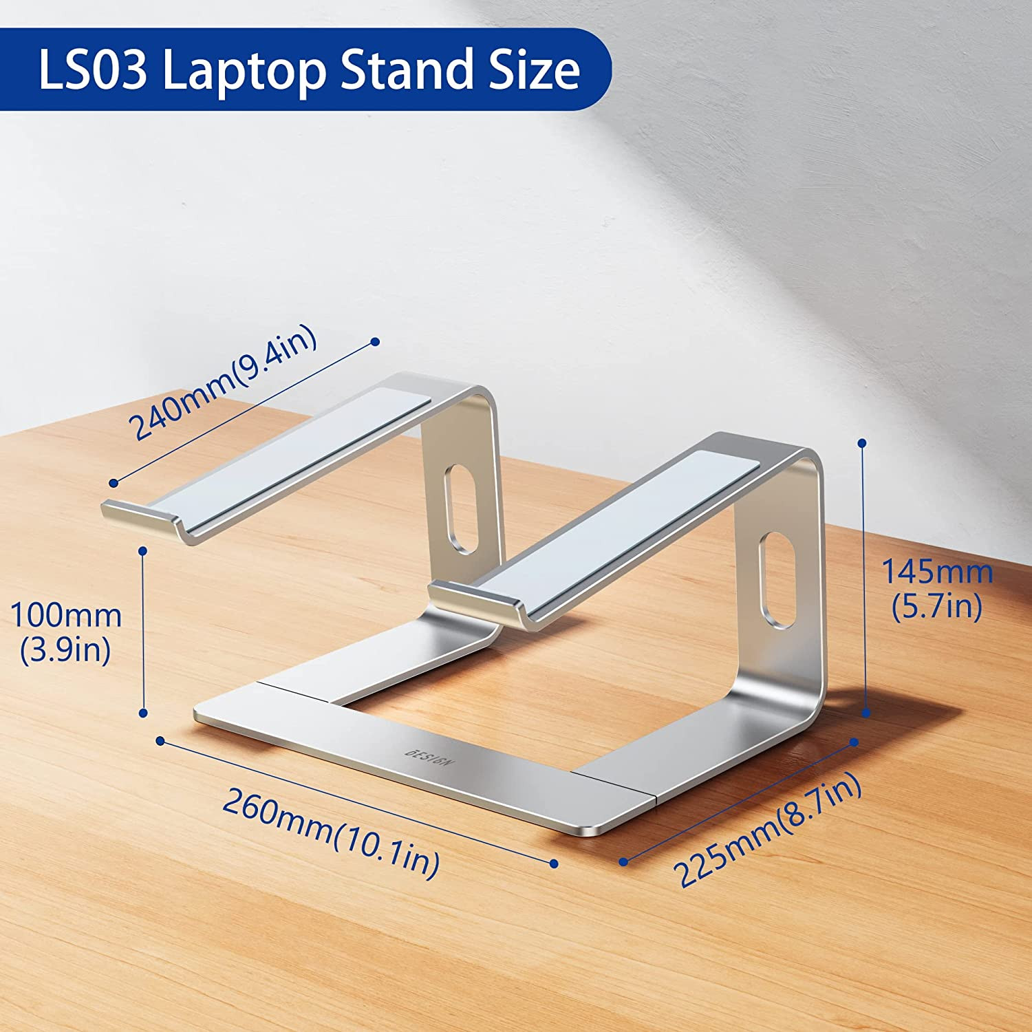 LS03 Aluminum Laptop Stand, Ergonomic Detachable Computer Stand, Notebook Riser