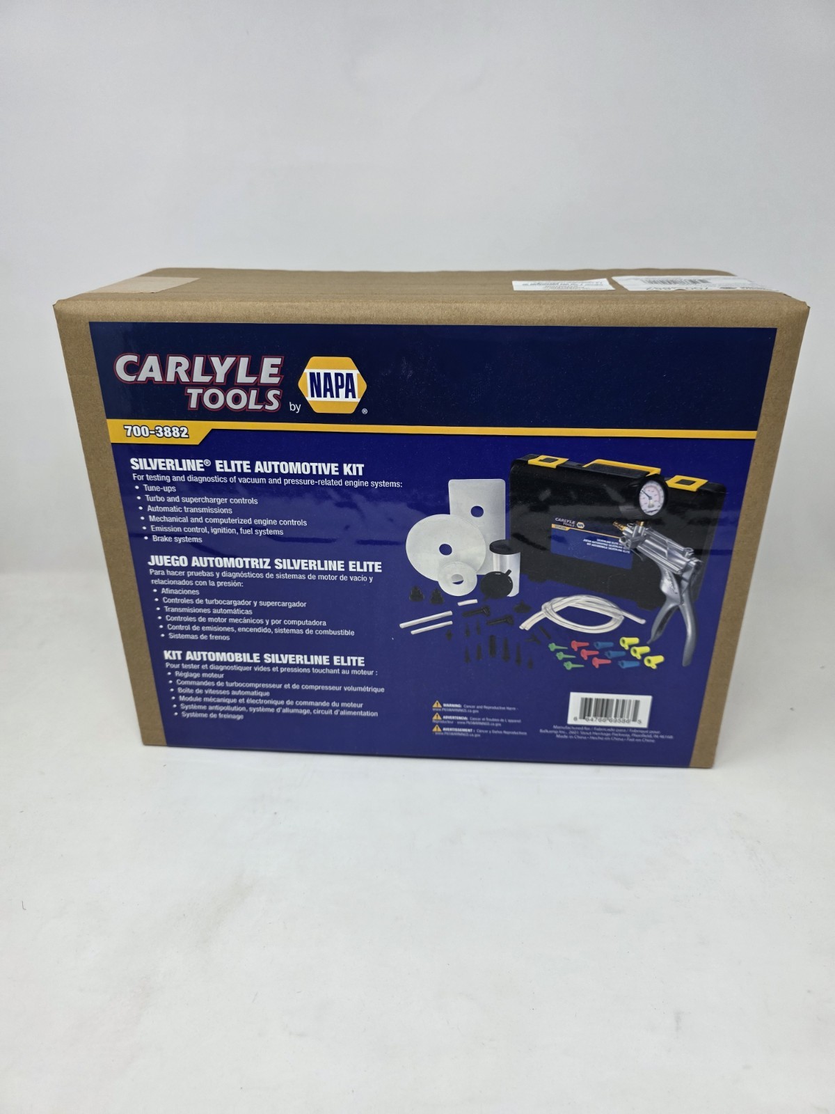 Napa Automotive Silver line Elite Brake Bleeding Kit Vacuum Testing 700-3872