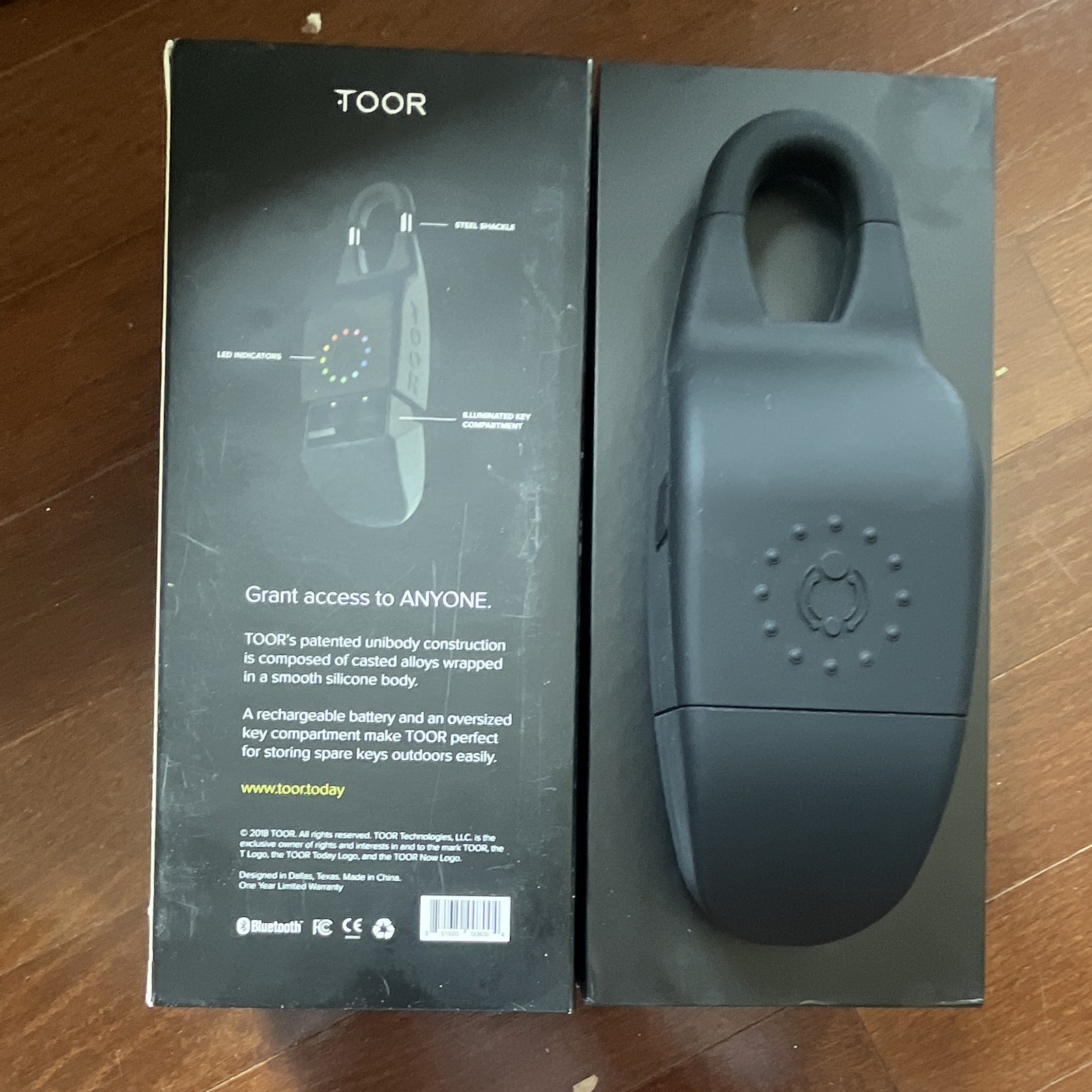 TOOR Smart Lockbox Bluetooth Key Safe Combo, Black Matte Metal/Silicone